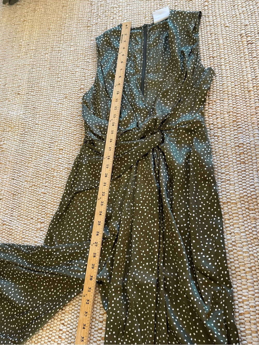ACLER Designer Low Cut Bust Green White Doheny Dot Jumpsuit size 6 - Picture 8 of 12